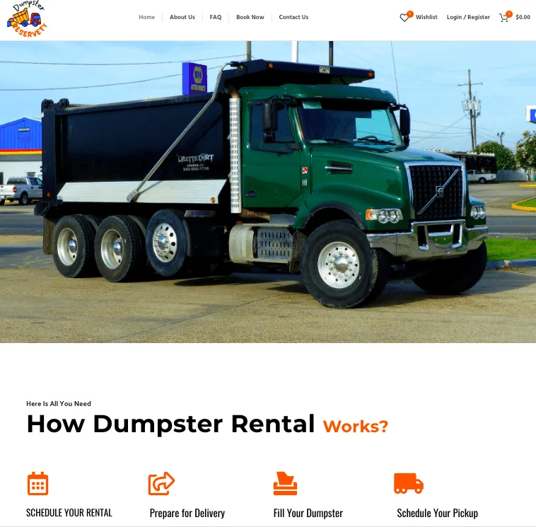 Software to rent out dumpsters