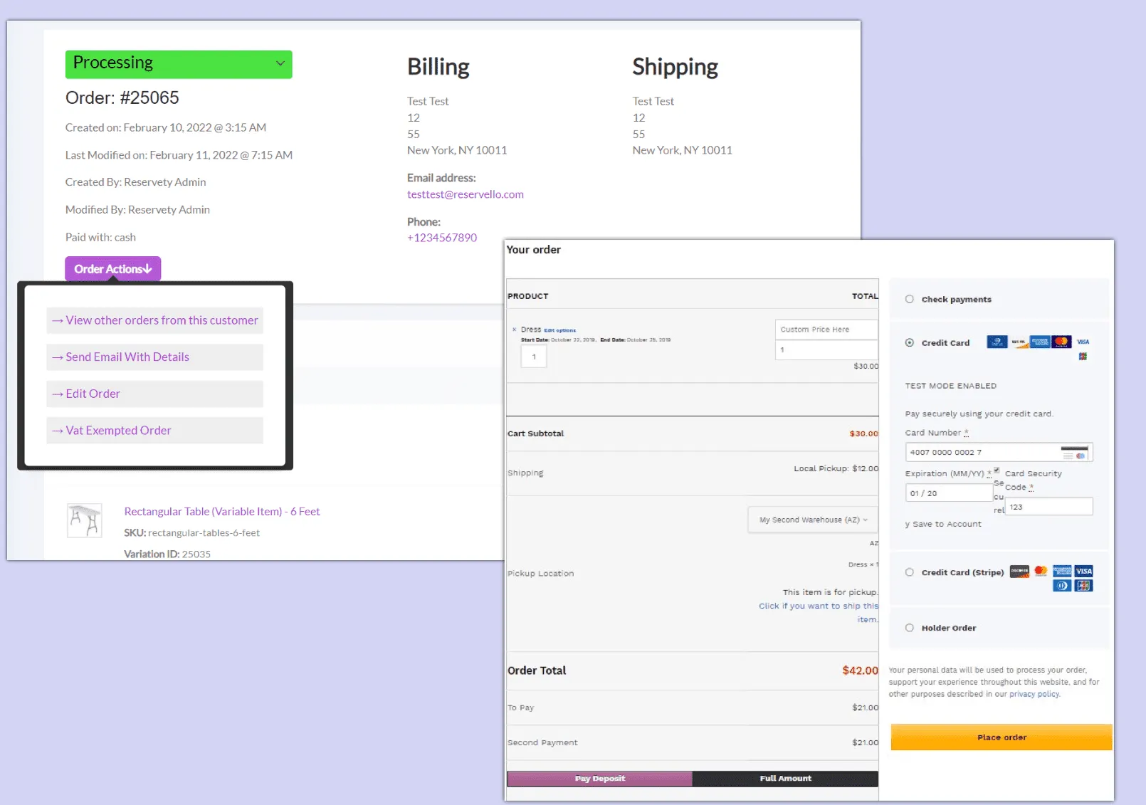 Order Management System for Rentals