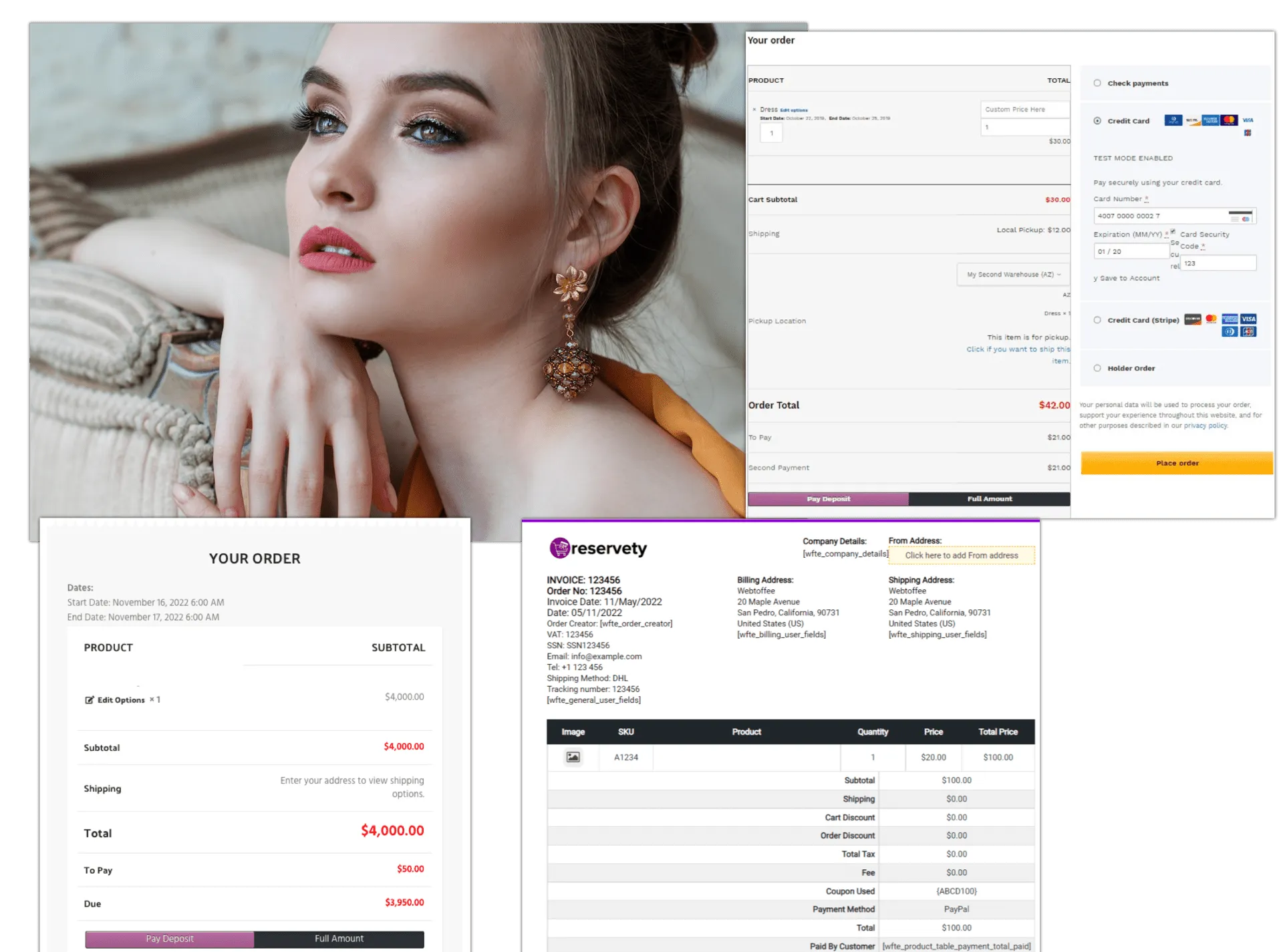 invoicing and payment system for jewelry rentals