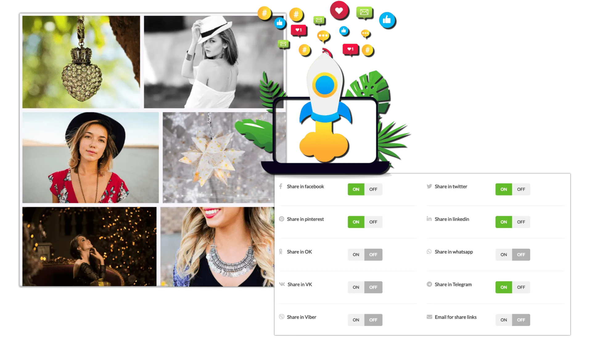 Social media tools for jewelry rentals